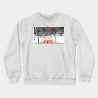 The Ruby Machine cityscape descent psychedelic colors Crewneck Sweatshirt